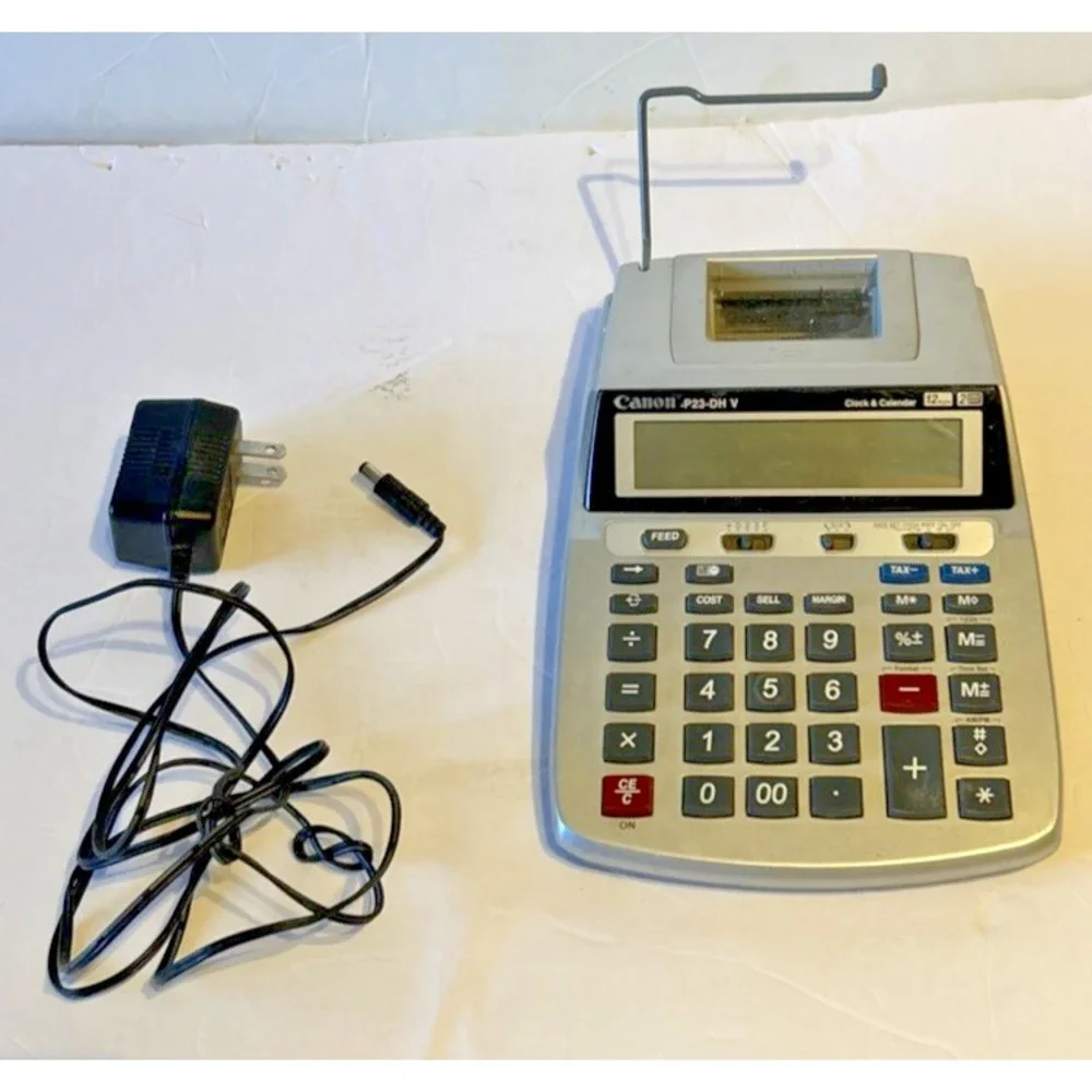 Canon P23-DH V Desktop 2 Color Printing Calculator 12 Digits XL‎ Display Tested